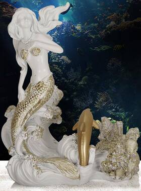 欧式奢华美人鱼树脂工艺装饰红酒架摆件婚庆场所书房厨房工艺品