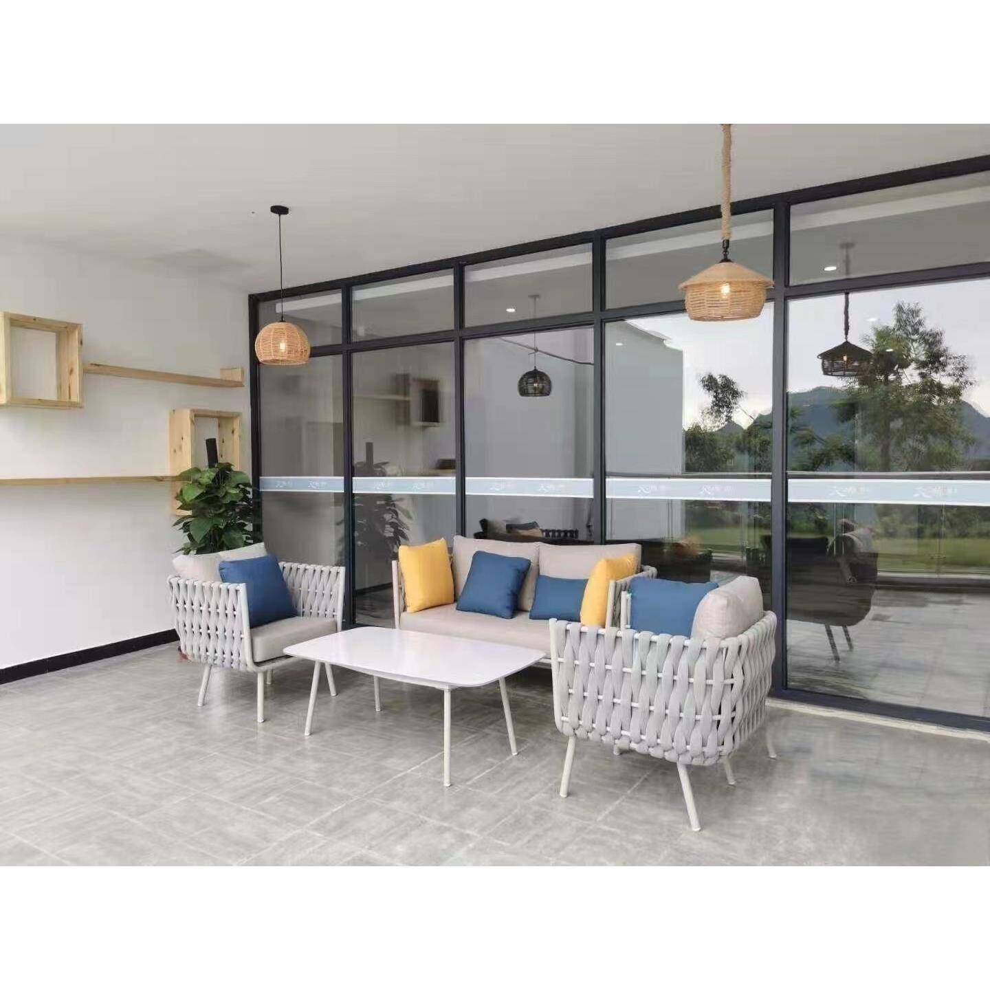 户外不锈钢编藤沙发庭院别墅民宿酒店阳光房防水防晒沙发茶几组合,淘宝优惠券,粉丝福利购,淘宝优惠卷