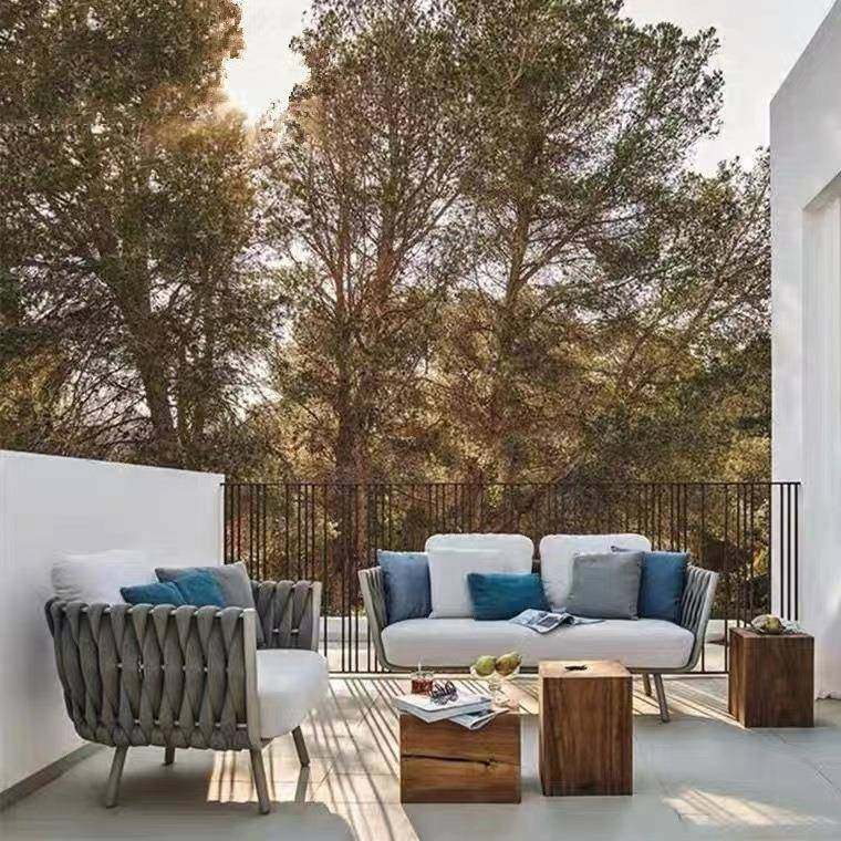 户外不锈钢编藤沙发庭院别墅民宿酒店阳光房防水防晒沙发茶几组合,淘宝优惠券,粉丝福利购,淘宝优惠卷