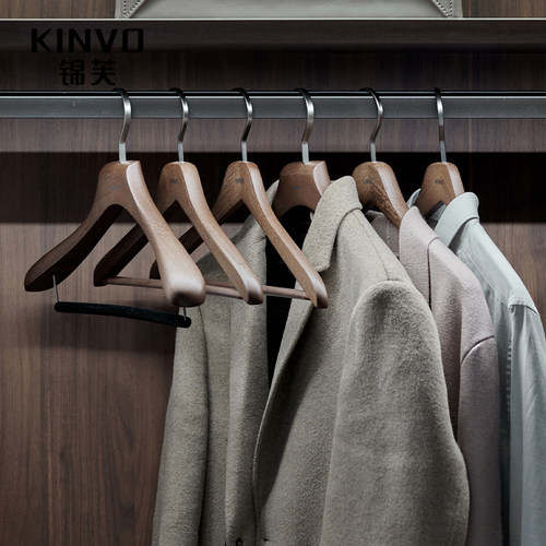 锦芙高端实木衣架衣柜衣帽间专用衣挂高档服装店酒店定制衣撑子 - 图0