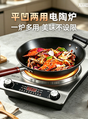 正品先科电陶炉5000W大功率家用平凹两用爆炒节能商用光波炉炒菜