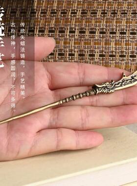 铜雕关羽大刀青龙偃月刀黄铜复古精致刀剑关公吕布三国兵器小摆件