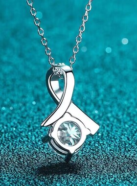 【人字吊坠】坠链均925银莫桑石钻吊坠经典项链送女友礼物