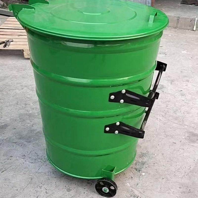 厂家360升圆挂车垃圾桶户外分类环卫带盖可移动带轮铁垃圾桶,淘宝优惠券,粉丝福利购,淘宝优惠卷