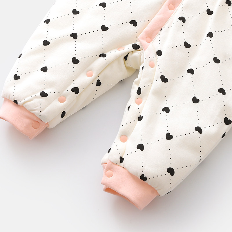 婴儿秋冬保暖爬服新生儿女宝宝纯棉连体衣夹棉加厚哈衣外出服A类,淘宝优惠券,粉丝福利购,淘宝优惠卷