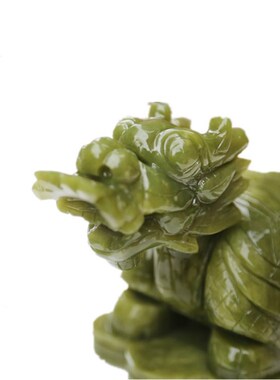 优选天然玉石雕刻龙龟玉石龟工艺品石雕龙头龟装饰品摆件