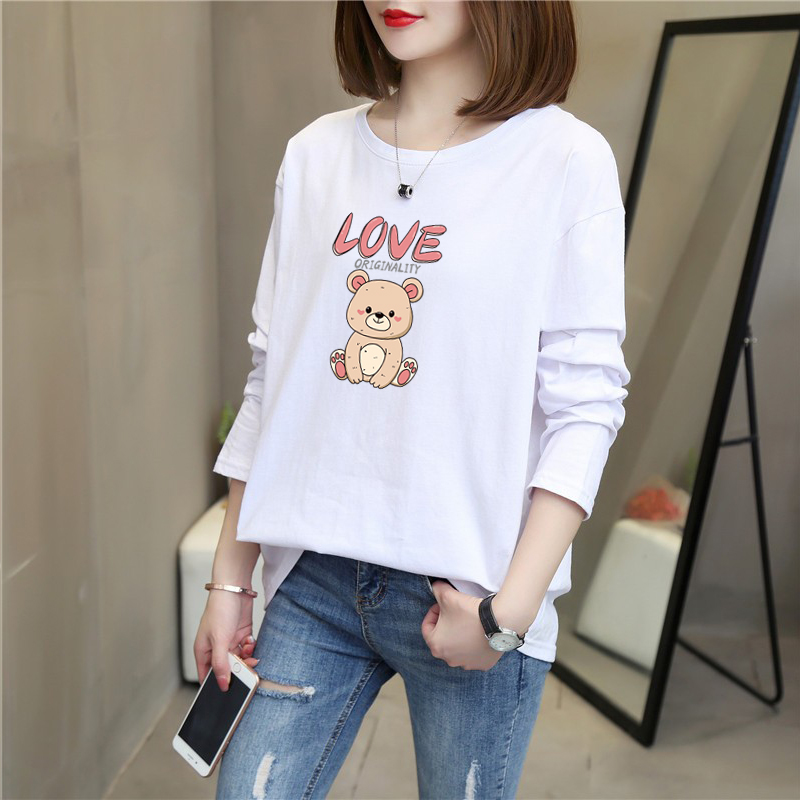 100%全棉大码女装胖mm240斤纯棉长袖t恤女2024秋装宽松显瘦打底衫