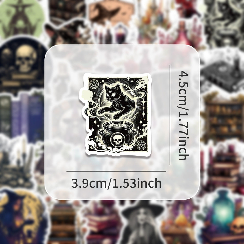 54张暗黑哥特女巫卡通贴纸装饰汽车行李箱手机壳贴画,淘宝优惠券,粉丝福利购,淘宝优惠卷