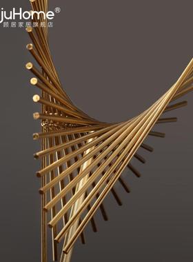 欧式轻奢客厅家居装饰品样板间书房酒柜玄关电视柜工艺金属摆件