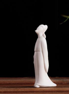 创意陶瓷古代诗人李白禅意人物无相佛小生盆景根雕中式迷你小摆件