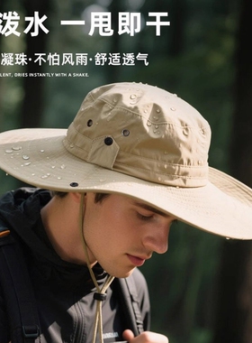 大头围登山帽子男士夏季大檐防晒
