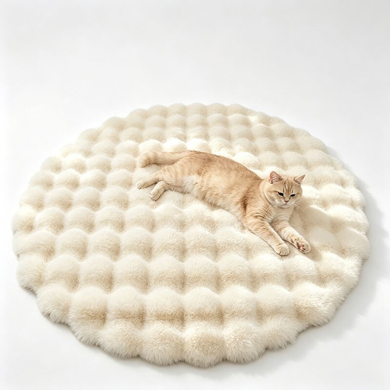 Carpet floor mat round cream Fengke bedside blanket plush