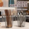 No punching 304 stainless steel chopstick barrel wall-mounted household chopstick storage drain rack mildew-proof chopstick cage chopstick basket