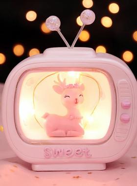 情侣人物摆件学生礼品小夜灯创意装饰品少女卧室男女生生日礼物