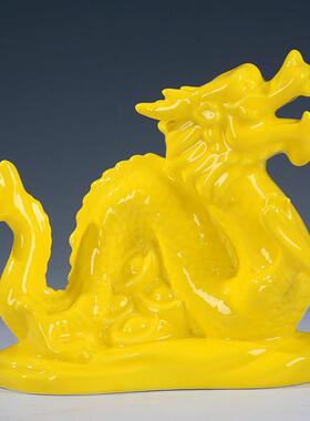 大小号陶瓷黄色十二生肖摆件招财风水虎兔龙牛马羊猴鸡狗猪装饰品