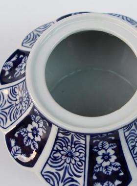 中国风青花瓷手绘陶瓷罐摆件陶瓷花瓶软装客厅餐桌装饰茶叶罐摆设