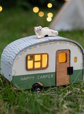 阿楹 可爱家居微缩景观汽车小摆件 书架儿童房电视柜法式装饰夜灯