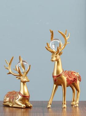 招财鹿摆件桌面办公家居装饰品客厅酒柜轻奢高档创意乔迁新居礼品
