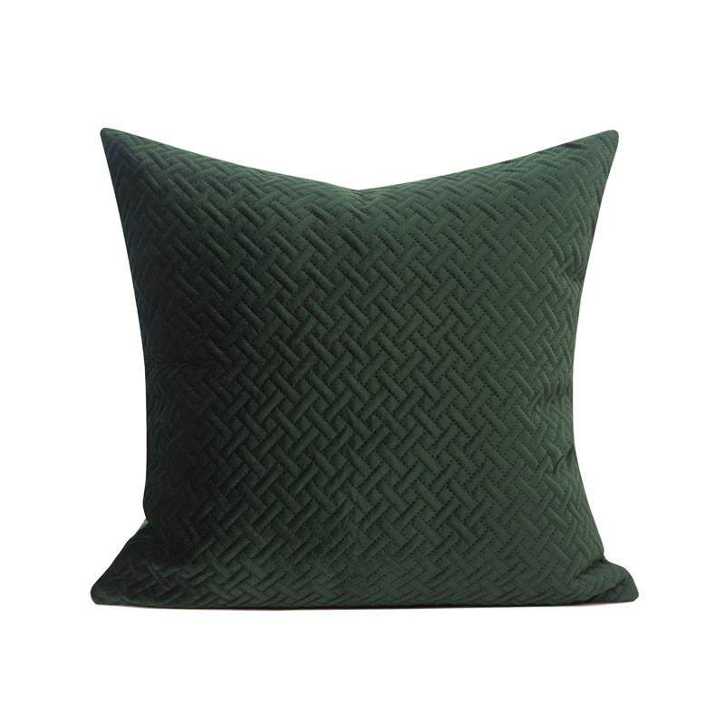 现代简约轻奢高档深绿色衍棉床上抱枕样板间房客厅沙发高档靠垫套,淘宝优惠券,粉丝福利购,淘宝优惠卷