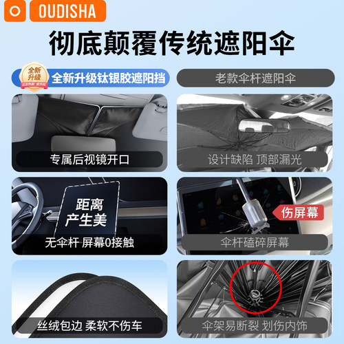 比亚迪海豹06dmi/ev专用汽车防晒隔热遮阳挡帘前挡风玻璃遮阳伞板 - 图0