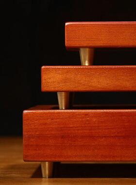 胡桃木底座摆件新中式家居客厅貔貅麒麟底座摆设装饰品