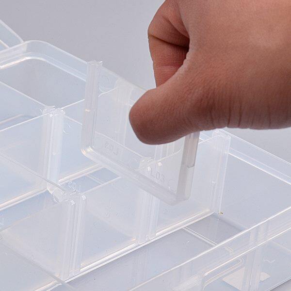 Tuowei Parts Box Electronic Component Box Screw Box Transparent Multi-grid Plastic Classification Hardware Storage Tool Box