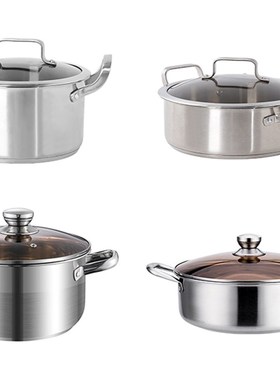 现代样板间厨房饰品摆件橱柜展厅软装搭配不锈钢锅具煎锅汤锅组合