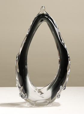 优选加厚琉璃创意异形摆件客厅玄关餐桌样板房电视柜博古架极简摆