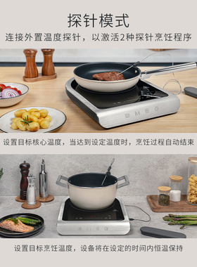 SMEG/斯麦格PIC11便携式电磁炉家用多功能迷你触屏配温度探针