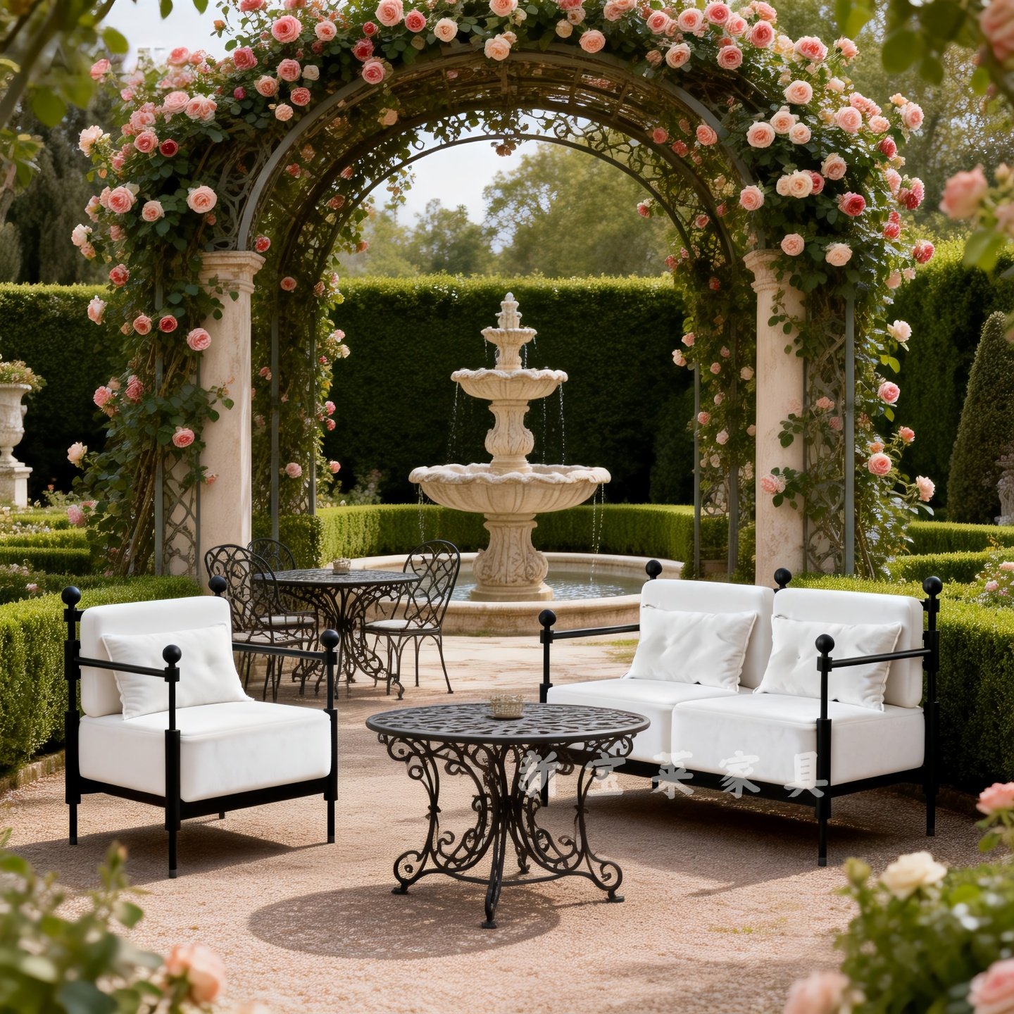 设计师户外花园庭院别墅沙发椅防水防晒法式餐厅休闲沙发茶几组合,淘宝优惠券,粉丝福利购,淘宝优惠卷