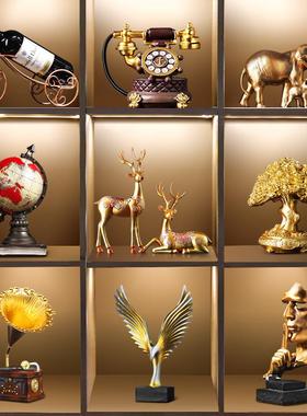 欧式复古小摆件创意家居客厅轻奢酒柜装饰品玄关办公室摆设工艺品