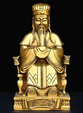 灶王爷灶王奶神像一对摆件纯黄铜灶公灶婆灶王神圣君灶神家居装饰