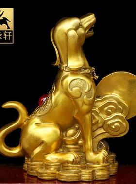 元宝金钱狗摆件十二生肖狗旺财小狗聚宝盆狗商铺家居玄关装饰摆设