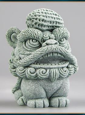 青砂石茶宠摆件精品可养创意萌醒狮家居茶玩桌面鱼缸装饰盆景如意