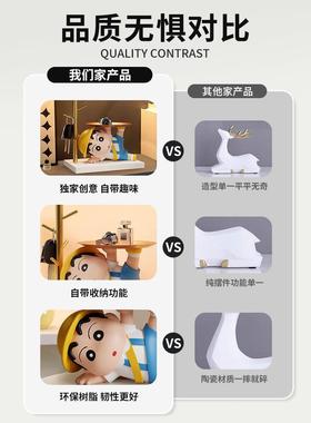 蜡笔小新欢迎回家钥匙储物入口装饰饰品高端壁龛储物架衣架