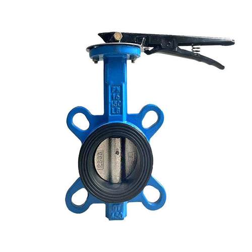 D71X-16手柄对夹蝶阀 球墨铸铁手动对夹式 碟阀dn65 80 100 150 - 图0