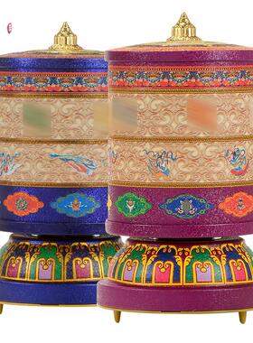 电动转轮家用转筒桌面转动金桶摆件