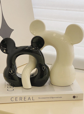 轻奢高级感陶瓷玄关酒p柜电视柜摆件装饰品办公室花瓶客厅插花摆