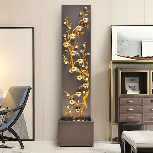 铁艺轻奢摆件大型落地流水客厅电视柜旁摆件喷泉装饰品.摆设工厂 - 图1