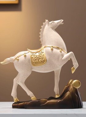 中式轻奢马摆件家居客厅酒v柜办公室马到成功招财装饰店铺开业礼