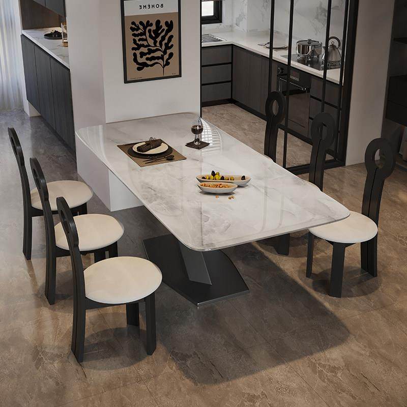 超晶石餐桌小户型家用高端西餐厅微晶石奢石长方形交叉腿吃饭桌子,淘宝优惠券,粉丝福利购,淘宝优惠卷