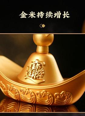 灵机生活馆【一帆风顺】风生水起摆件 风车吉祥物 黄铜色办公桌