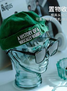 西班牙进口创意玻璃头像雕塑帽子收纳架设计师桌面摆件家居装饰品