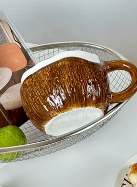 椰子咖啡杯陶瓷设计感早餐牛奶