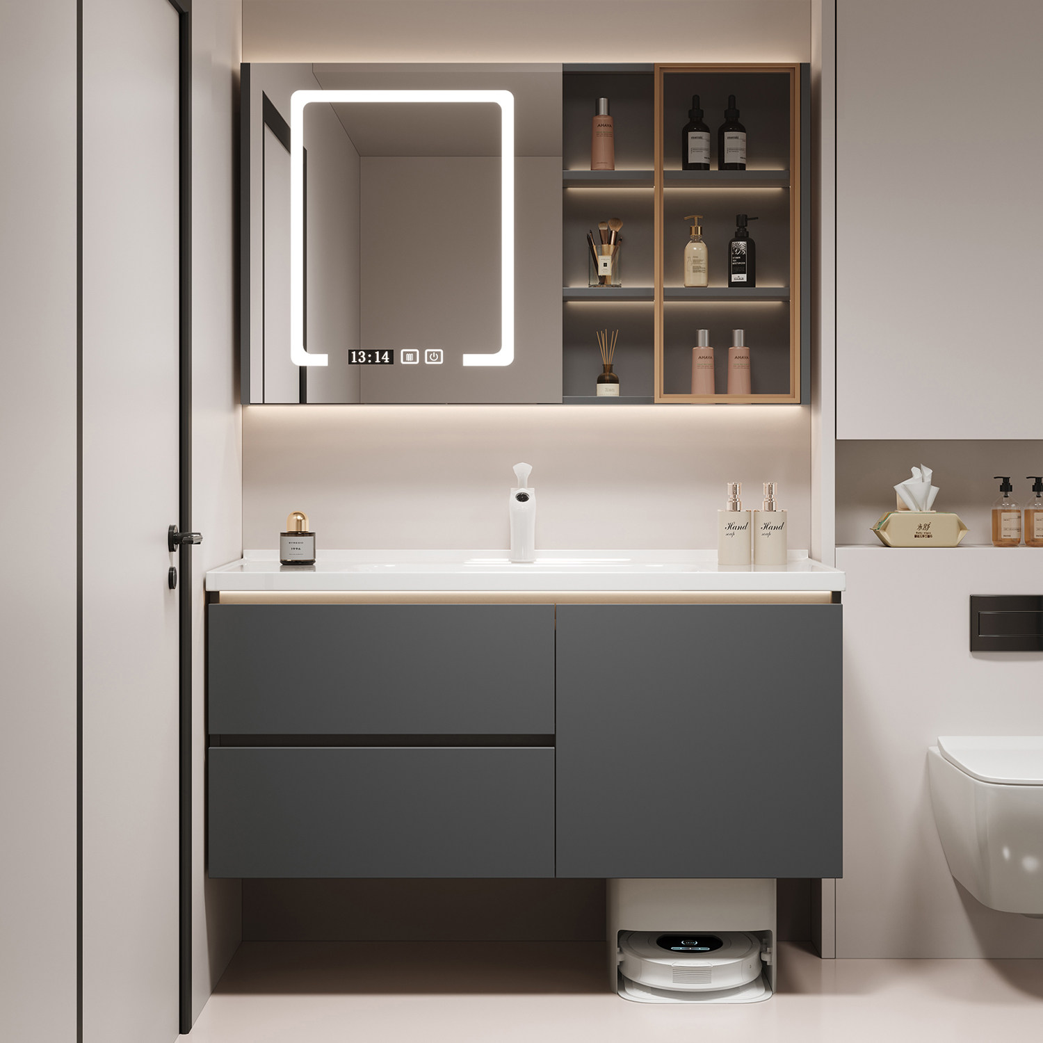 惠达扫地机器人浴室柜陶瓷一体盆洗手盆洗脸盆柜组合卫生间洗漱台,淘宝优惠券,粉丝福利购,淘宝优惠卷