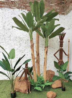 创意摆件部落酋长木头人偶站立式木头人户外露营布场原木装饰道具