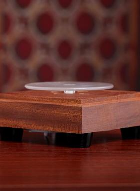 usb插电新款led旋转发光木质底座增高佛台展示底座灯饰底盘