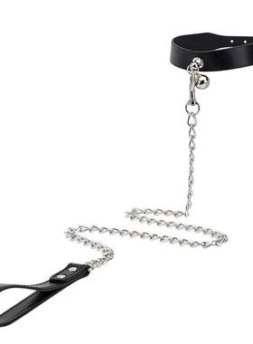 男生牵引炼项圈男M体育生S性感皮革脖套吊圈项炼狗狗铃铛颈环脖套
