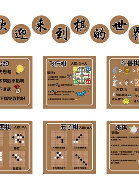 幼儿园墙面科学j益智区小学生类环创飞行盘互动游戏围五子棋主题