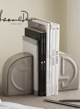 LD轻奢风皮质书k档书立架高档书靠摆件办公室家用书房书桌样板房